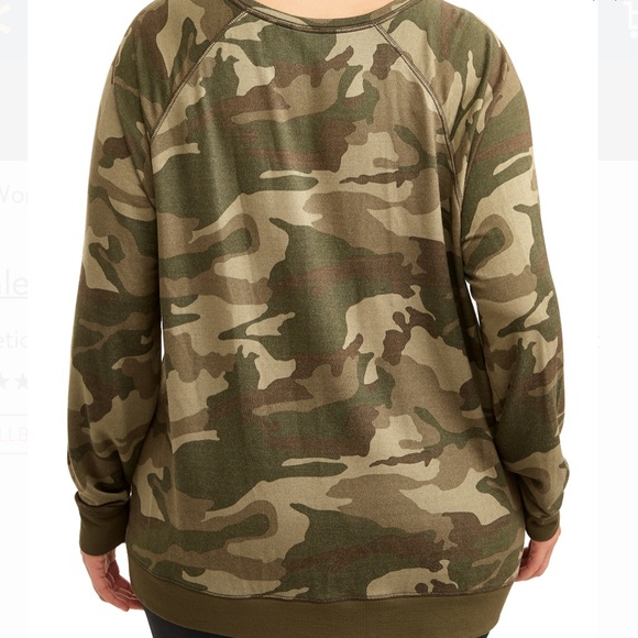 🔥LAST ONE NWT New Size 3X Boatneck Raglan Camo - Picture 2 of 2